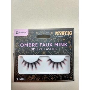 Ombre Faux Mink 3D Eyelashes Black and Pink 1 Pair Long Lashes